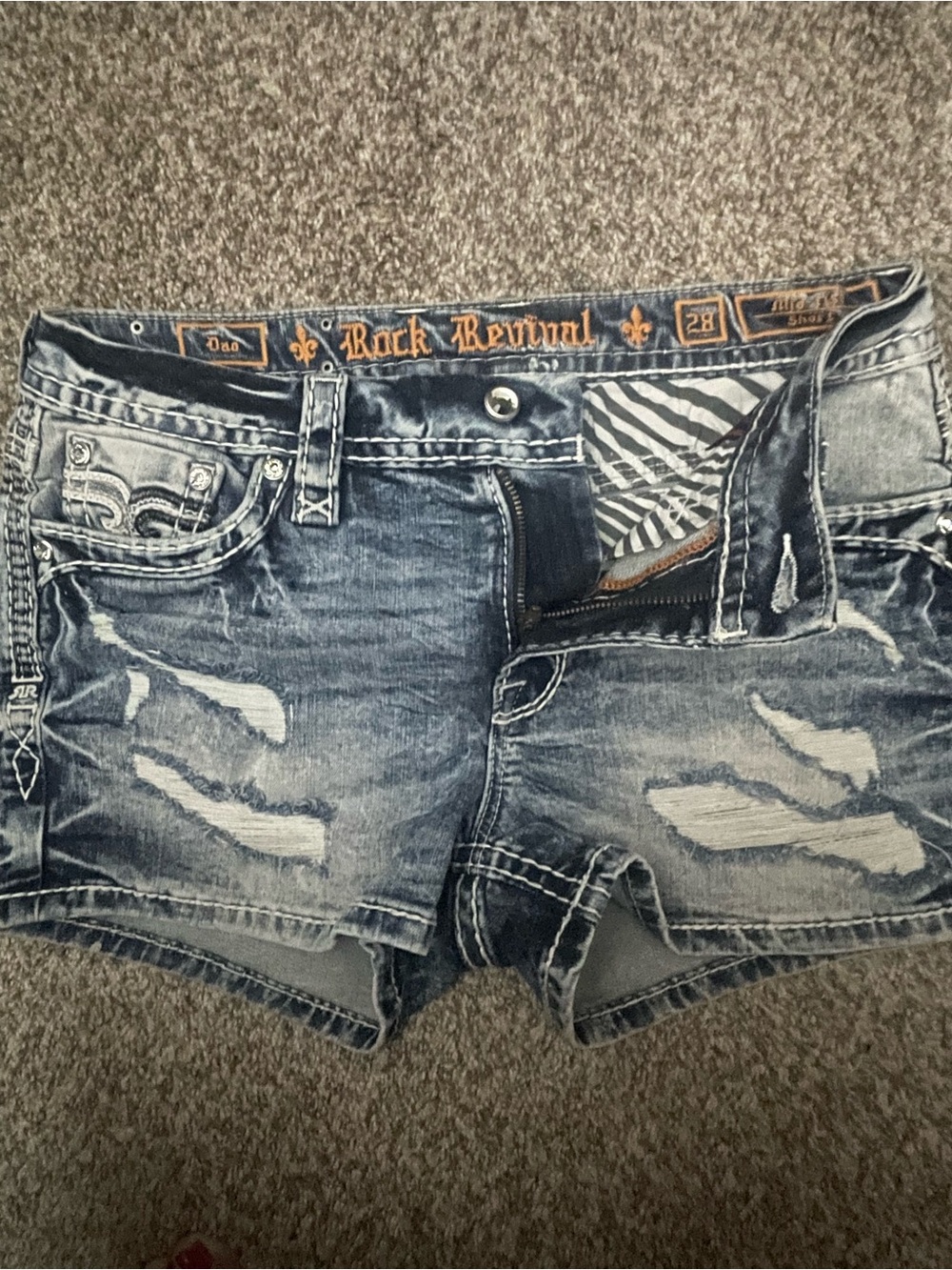 Silver Jeans Distressed Women's Denim Shorts in Washed Blue